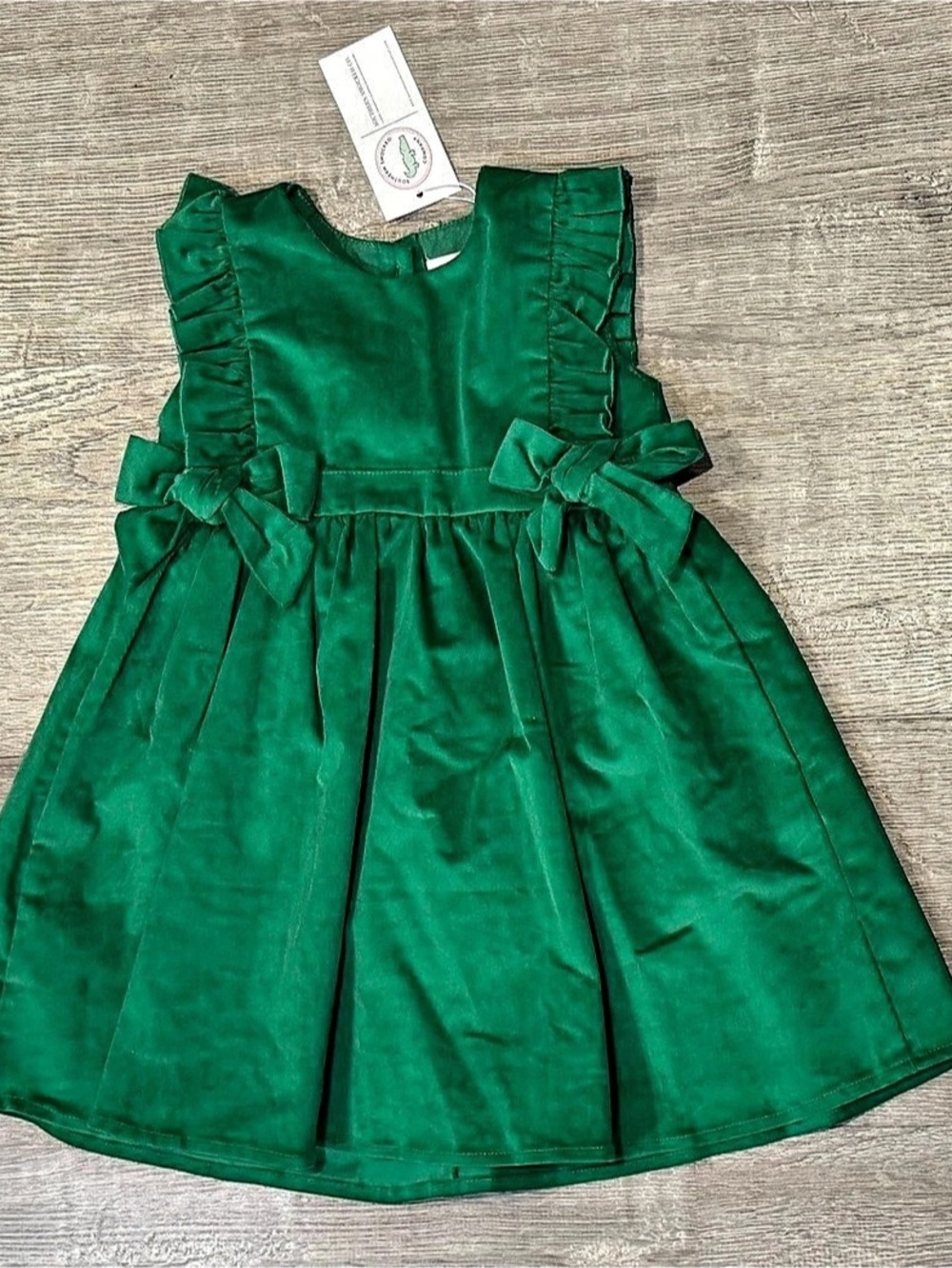 Southern Smocked Company Green Corduroy Dress Size 3T NWT